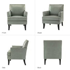 Set of 2 Wooden Upholstered Accent Chair Celadon Armchair| ART OF LIVING DESIGNS