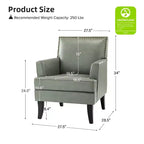 Set of 2 Wooden Upholstered Accent Chair Celadon Armchair| ART OF LIVING DESIGNS