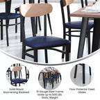 Chaise de salle à manger commerciale Flash Furniture Wright avec cadre en acier de 227 kg de capacité, assise en bois massif et dossier boomerang