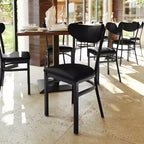 Chaise de salle à manger commerciale Flash Furniture Wright avec cadre en acier de 227 kg de capacité, assise en bois massif et dossier boomerang