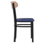Chaise de salle à manger commerciale Flash Furniture Wright avec cadre en acier de 227 kg de capacité, assise en bois massif et dossier boomerang
