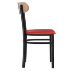 Chaise de salle à manger commerciale Flash Furniture Wright avec cadre en acier de 227 kg de capacité, assise en bois massif et dossier boomerang