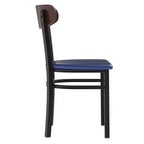 Chaise de salle à manger commerciale Flash Furniture Wright avec cadre en acier de 227 kg de capacité, assise en bois massif et dossier boomerang
