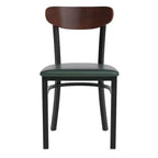 Chaise de salle à manger commerciale Flash Furniture Wright avec cadre en acier de 227 kg de capacité, assise en bois massif et dossier boomerang