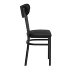 Chaise de salle à manger commerciale Flash Furniture Wright avec cadre en acier de 227 kg de capacité, assise en bois massif et dossier boomerang
