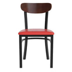 Chaise de salle à manger commerciale Flash Furniture Wright avec cadre en acier de 227 kg de capacité, assise en bois massif et dossier boomerang