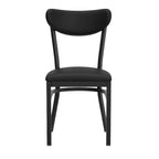 Chaise de salle à manger commerciale Flash Furniture Wright avec cadre en acier de 227 kg de capacité, assise en bois massif et dossier boomerang