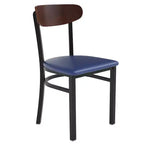 Chaise de salle à manger commerciale Flash Furniture Wright avec cadre en acier de 227 kg de capacité, assise en bois massif et dossier boomerang