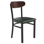 Chaise de salle à manger commerciale Flash Furniture Wright avec cadre en acier de 227 kg de capacité, assise en bois massif et dossier boomerang