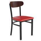 Chaise de salle à manger commerciale Flash Furniture Wright avec cadre en acier de 227 kg de capacité, assise en bois massif et dossier boomerang
