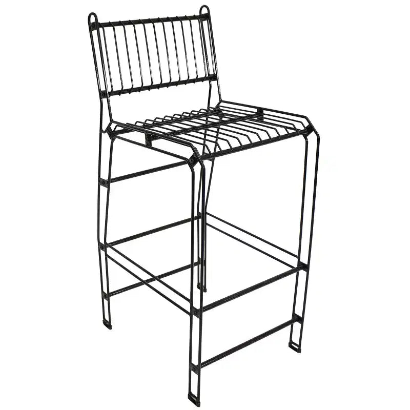 Sunnydaze 3-Piece Indoor Furniture Steel Wire Bar Set with Faux Woodgrain Tabletop - Brown - 3 pc