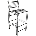 Sunnydaze 3-Piece Indoor Furniture Steel Wire Bar Set with Faux Woodgrain Tabletop - Brown - 3 pc