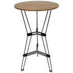 Sunnydaze 3-Piece Indoor Furniture Steel Wire Bar Set with Faux Woodgrain Tabletop - Brown - 3 pc