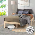 Cadre de lit double en bois Costway et matelas en mousse de 25 cm certifié CertiPUR-US Naturel/Espresso