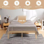Cadre de lit double en bois Costway et matelas en mousse de 25 cm certifié CertiPUR-US Naturel/Espresso