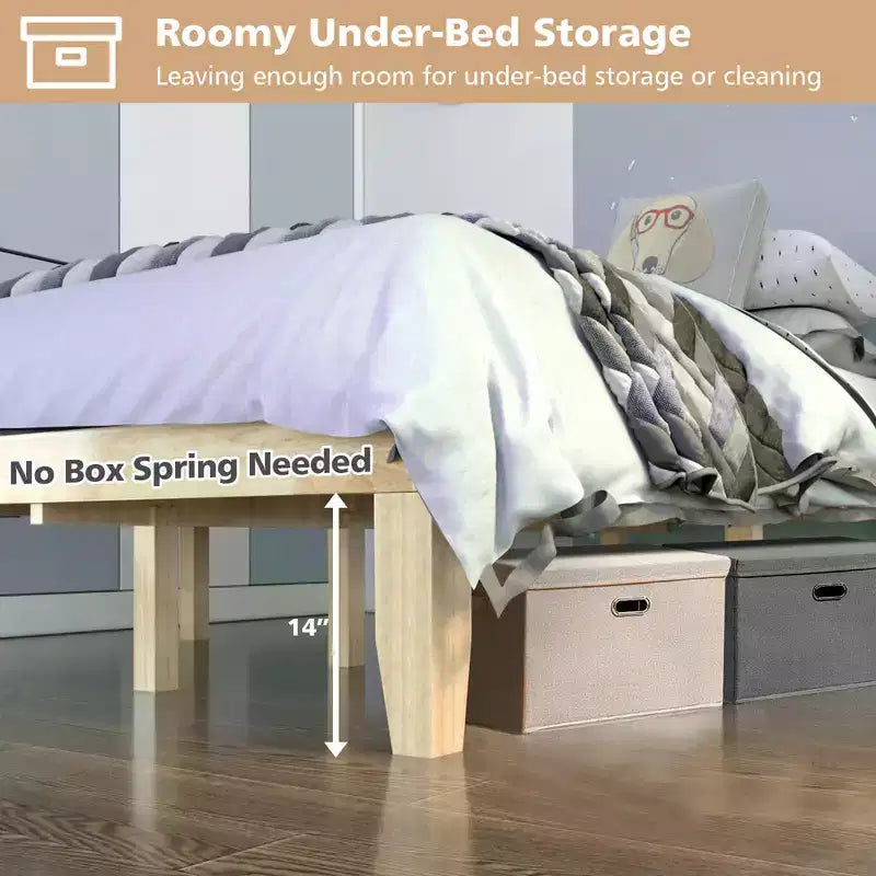 Cadre de lit double en bois Costway et matelas en mousse de 25 cm certifié CertiPUR-US Naturel/Espresso
