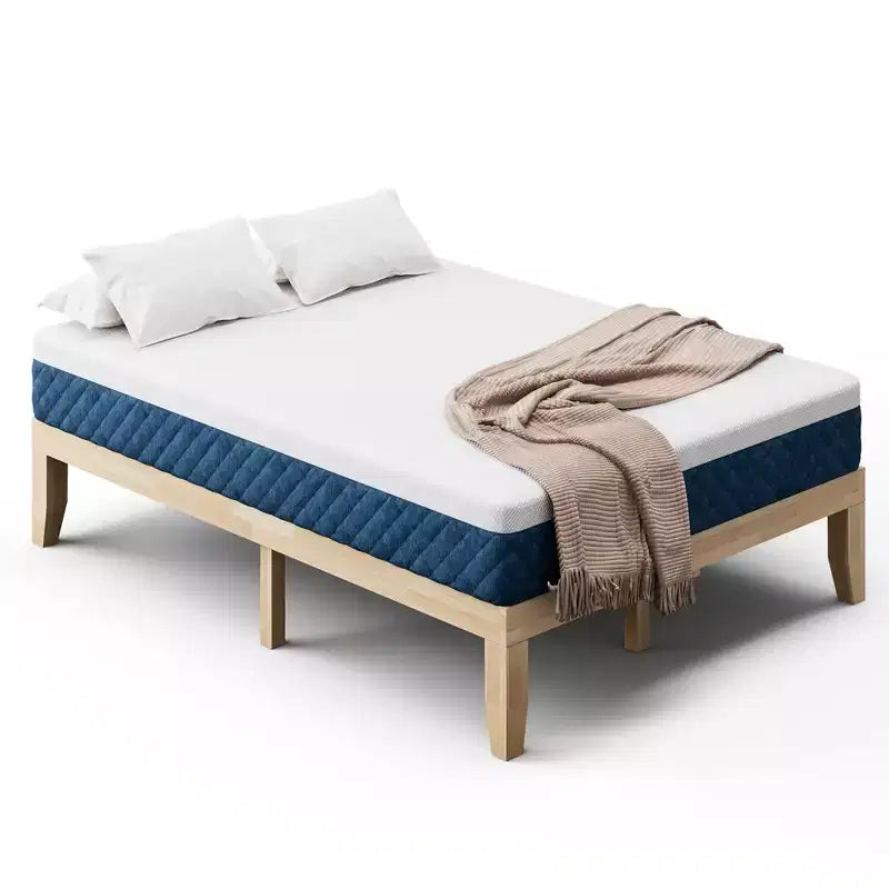 Cadre de lit double en bois Costway et matelas en mousse de 25 cm certifié CertiPUR-US Naturel/Espresso