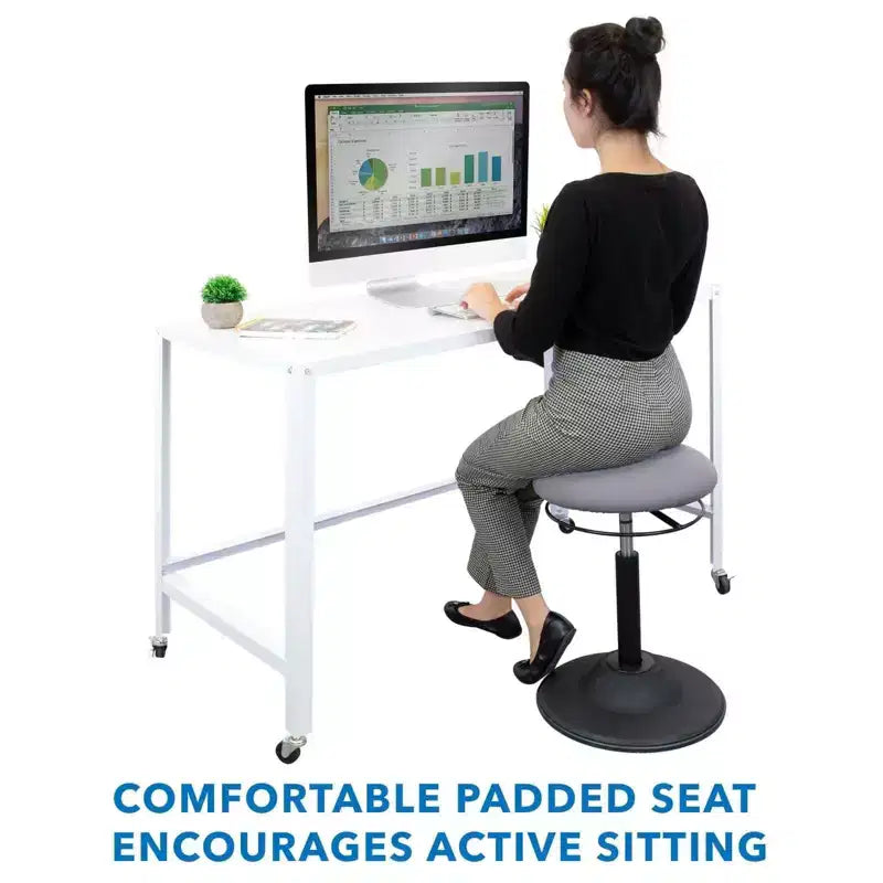 Mount-It! Height Adjustable Standing Desk Stool with Padded Seat & Non-Slip Rubber Base
