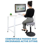 Mount-It! Height Adjustable Standing Desk Stool with Padded Seat & Non-Slip Rubber Base