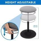 Mount-It! Height Adjustable Standing Desk Stool with Padded Seat & Non-Slip Rubber Base