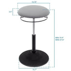 Mount-It! Height Adjustable Standing Desk Stool with Padded Seat & Non-Slip Rubber Base