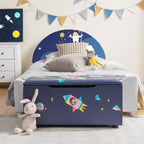Banc Ottoman de Rangement Rembourré Costway pour Enfants, Coffre à Jouets Polyvalent, Repose-Pieds avec Couvercle