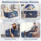 Banc Ottoman de Rangement Rembourré Costway pour Enfants, Coffre à Jouets Polyvalent, Repose-Pieds avec Couvercle