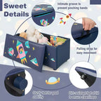 Banc Ottoman de Rangement Rembourré Costway pour Enfants, Coffre à Jouets Polyvalent, Repose-Pieds avec Couvercle