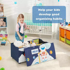 Banc Ottoman de Rangement Rembourré Costway pour Enfants, Coffre à Jouets Polyvalent, Repose-Pieds avec Couvercle
