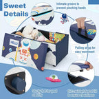 Banc Ottoman de Rangement Rembourré Costway pour Enfants, Coffre à Jouets Polyvalent, Repose-Pieds avec Couvercle