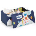 Costway Kids Upholstered Storage Ottoman Bench Versatile Toy Chest Footrest Stool with Lid