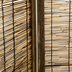 Séparateur de pièce HOMCOM de 167 cm de haut en bois et roseau tressé à la main, paravent pliable à 4 panneaux, cloison de séparation portable