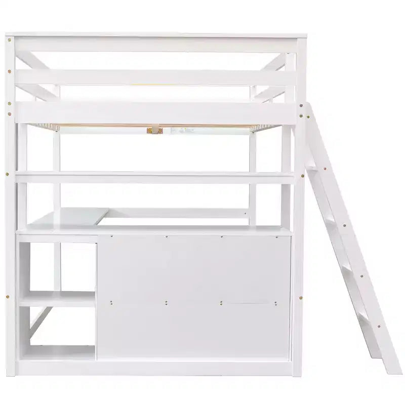 Lit mezzanine pleine grandeur avec bureau, étagère et deux tiroirs intégrés - ModernLuxe