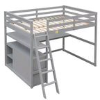 Lit mezzanine pleine grandeur avec bureau, étagère et deux tiroirs intégrés - ModernLuxe