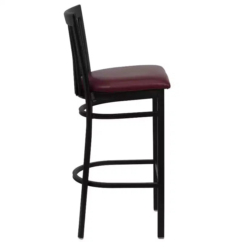 Tabouret de bar Emma et Oliver de style restaurant, dossier en métal, pack de 2