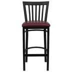 Tabouret de bar Emma et Oliver de style restaurant, dossier en métal, pack de 2
