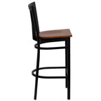 Tabouret de bar Emma et Oliver de style restaurant, dossier en métal, pack de 2