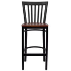 Tabouret de bar Emma et Oliver de style restaurant, dossier en métal, pack de 2