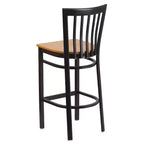 Tabouret de bar Emma et Oliver de style restaurant, dossier en métal, pack de 2