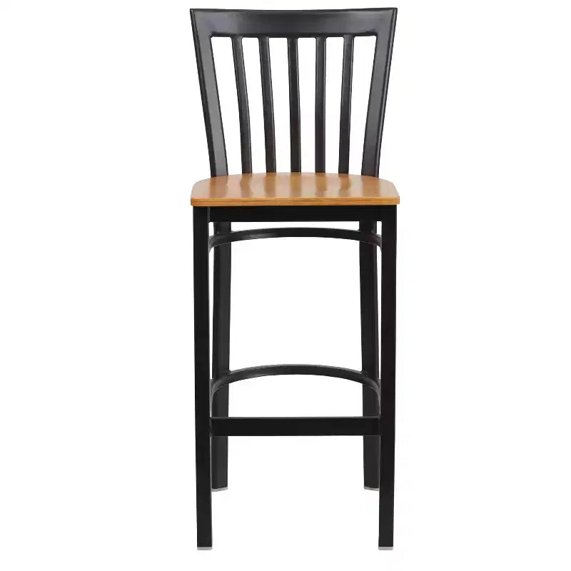 Tabouret de bar Emma et Oliver de style restaurant, dossier en métal, pack de 2