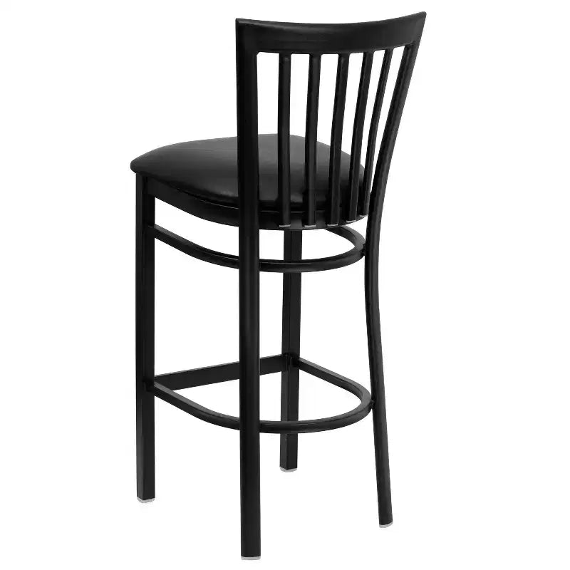 Tabouret de bar Emma et Oliver de style restaurant, dossier en métal, pack de 2