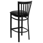Tabouret de bar Emma et Oliver de style restaurant, dossier en métal, pack de 2