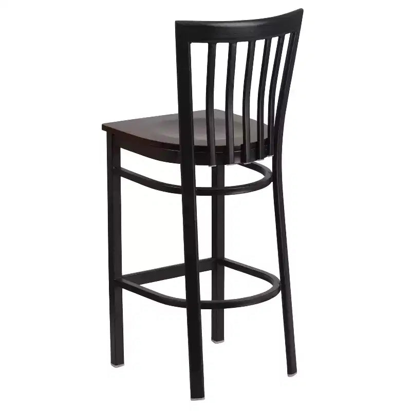Tabouret de bar Emma et Oliver de style restaurant, dossier en métal, pack de 2
