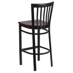 Tabouret de bar Emma et Oliver de style restaurant, dossier en métal, pack de 2
