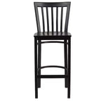 Tabouret de bar Emma et Oliver de style restaurant, dossier en métal, pack de 2