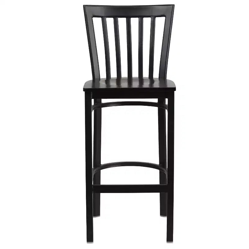 Tabouret de bar Emma et Oliver de style restaurant, dossier en métal, pack de 2