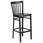 Tabouret de bar Emma et Oliver de style restaurant, dossier en métal, pack de 2