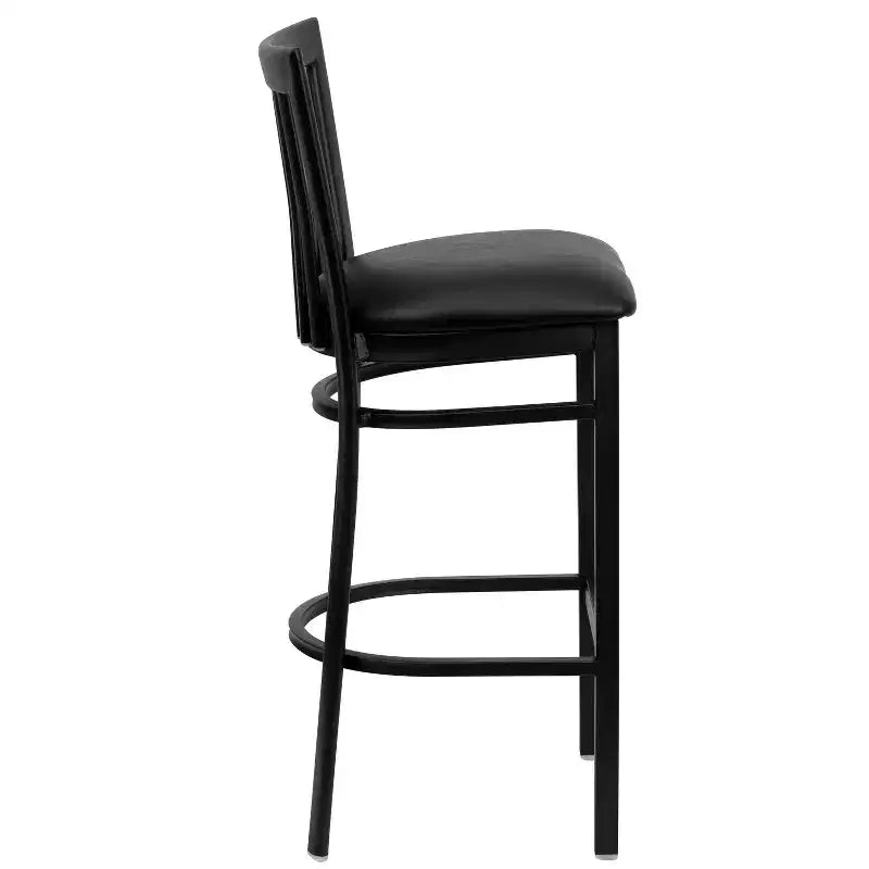 Tabouret de bar Emma et Oliver de style restaurant, dossier en métal, pack de 2
