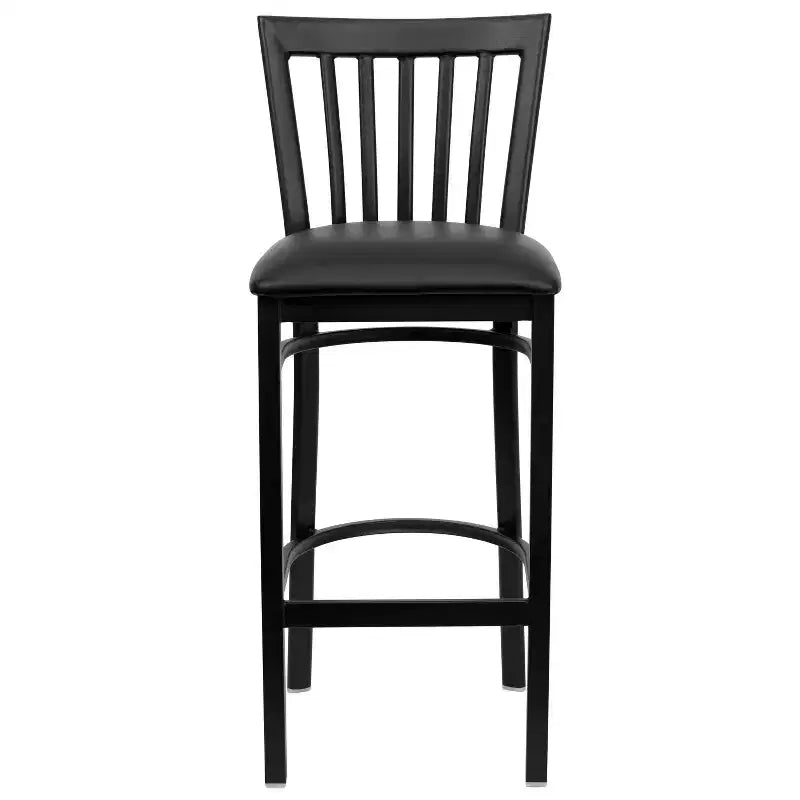 Tabouret de bar Emma et Oliver de style restaurant, dossier en métal, pack de 2