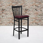 Tabouret de bar Emma et Oliver de style restaurant, dossier en métal, pack de 2